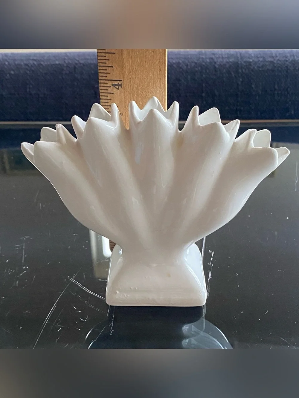 VTG ELPA Alcobaca White 5-Finger Scalloped Tulipiere Bud Vase Portugal